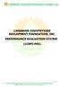 LANDBANK COUNTRYSIDE DEVLOPMENT FOUNDATION, INC. PERFORMANCE EVALUATION SYSTEM (LCDFI-PES)