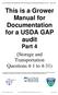 This is a Grower Manual for Documentation for a USDA GAP audit Part 4