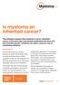 Is myeloma an inherited cancer?