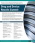 Drug and Device Recalls Summit