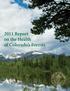 2011 Report on the Health of Colorado s Forests
