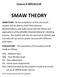 SMAW THEORY. Course # WELD1110