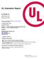 UL Evaluation Report UL ER Issued: May 31, Revised: June 6, UL Category Code: ULEZ. CSI MasterFormat
