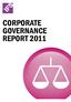CORPORATE GOVERNANCE REPORT 2011