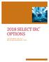 2018 SELECT IRC OPTIONS FOR USE WITH THE 2015 MICHIGAN RESIDENTIAL CODE