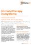 Immunotherapy in myeloma