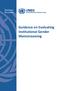 Guidance Document. Guidance on Evaluating Institutional Gender Mainstreaming