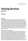 Valuing Services. Summary. Advisory report 79 December 2012