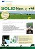 News. Newsletter of the SOLID project st issue. Welcome to the first SOLID newsletter by the project manager...2