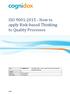 ISO 9001: How to apply Risk-based Thinking to Quality Processes