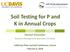 Soil Testing for P and K in Annual Crops