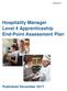 ST0229/AP01. Hospitality Manager Level 4 Apprenticeship End-Point Assessment Plan