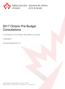 2017 Ontario Pre-Budget Consultations