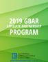 COVER PAGE 2019 GBAR AFFILIATE PARTNERSHIP PROGRAM