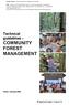 Technical guidelines - COMMUNITY FOREST MANAGEMENT