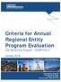 Criteria for Annual Regional Entity Program Evaluation