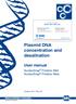 Plasmid DNA concentration and desalination