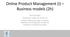 Online Product Management (i) Business models (2h)
