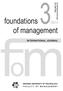 3/2014. foundations. of management INTERNATIONAL JOURNAL WARSAW UNIVERSITY OF TECHNOLOGY FACULTY OF MANAGEMENT Volume 06 Number 03