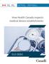 How Health Canada inspects medical device establishments GUI 0064