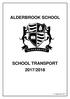 ALDERBROOK SCHOOL SCHOOL TRANSPORT 2017/2018