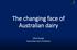 The changing face of Australian dairy. Mick Keogh Australian Farm Institute