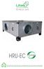 indoor air quality and energy saving TECHNICAL DATA HRU-EC INVERTER HEAT RECOVERY VENTILATION UNITS with INTEGRATED AIR/AIR HEAT PUMP (CLIMATIZATION)