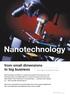 Nanotechnology. from small dimensions to big business Thomas Liljenberg, Olof Hjortstam, Silvia Volponi