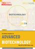 ADVANCED BIOTECHNOLOGY BROCHURE CONGRESS. 3rd Global congress on. May 22-23, 2019 Rome, Italy. Theme: