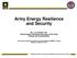 Army Energy Resilience and Security