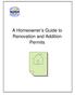 A Homeowner s Guide to Renovation and Addition Permits