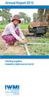 Annual Report 2013 Working together towards a water-secure world