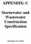 APPENDIX: C. Stormwater and Wastewater Construction Specification. Tauranga City Council