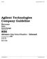 Agilent Technologies Company Guideline For Electronic Data Interchange Transaction Set 856 Advance Ship Notice/Manifest - Inbound