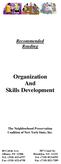 Organization And Skills Development