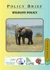 Policy Brief WILDLIFE POLICY. Volume 6, Issue 5 WESM