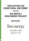 APPLICATION FOR CONDITIONAL USE PERMIT IDA GROVE II WIND ENERGY PROJECT