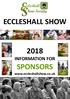 ECCLESHALL SHOW SPONSORS INFORMATION FOR.