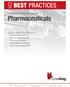 Pharmaceuticals BEST PRACTICES. A Collection of Best Practices for: Includes Detailed Best Practices for: