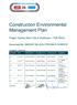 Table of contents. Construction Environmental Management Plan