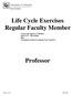 Life Cycle Exercises Regular Faculty Member