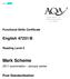 Mark Scheme. English 47251/B. Post Standardisation. Functional Skills Certificate. Reading Level examination - January series