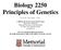 Biology 2250 Principles of Genetics