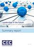 Leadership of the future Skills and practices for better performance. Summary report