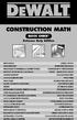 Printed in China DeWALT Construction Math Quick Check: Extreme Duty Edition Christopher Prince