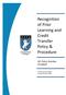 Recognition of Prior Learning and Credit Transfer Policy & Procedure