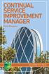 CONTINUAL SERVICE IMPROVEMENT MANAGER