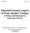 Selected Economic Aspects of Water Quality Trading: A Primer and Interpretive Literature Review