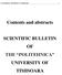 POLITEHNICA UNIVERSITY OF TIMISOARA 1. Contents and abstracts SCIENTIFIC BULLETIN OF THE POLITEHNICA UNIVERSITY OF TIMISOARA