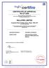 CERTIFICATE OF APPROVAL No CF 5295 NULLIFIRE LIMITED